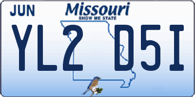 MO license plate YL2D5I