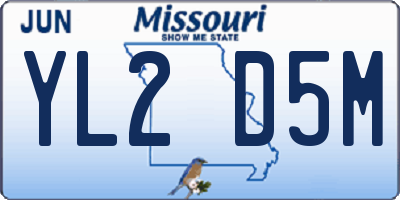 MO license plate YL2D5M