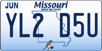 MO license plate YL2D5U