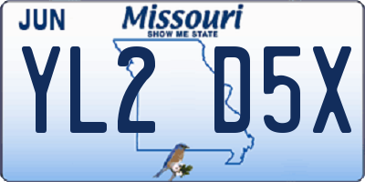 MO license plate YL2D5X