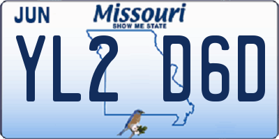 MO license plate YL2D6D