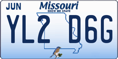 MO license plate YL2D6G
