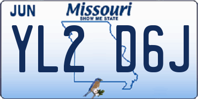 MO license plate YL2D6J