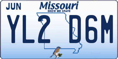 MO license plate YL2D6M