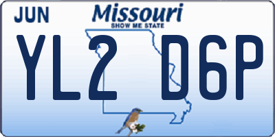 MO license plate YL2D6P