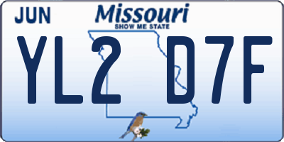 MO license plate YL2D7F