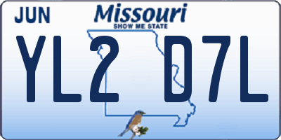 MO license plate YL2D7L