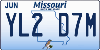 MO license plate YL2D7M
