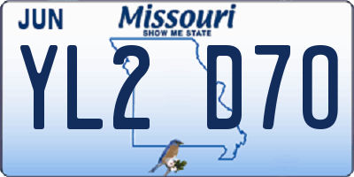 MO license plate YL2D7O
