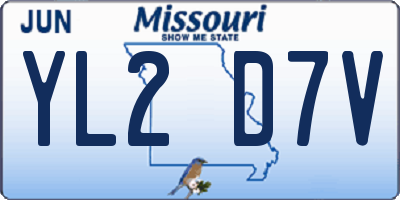 MO license plate YL2D7V