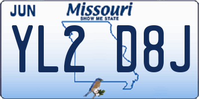 MO license plate YL2D8J