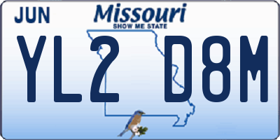 MO license plate YL2D8M