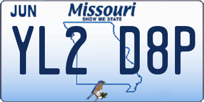 MO license plate YL2D8P