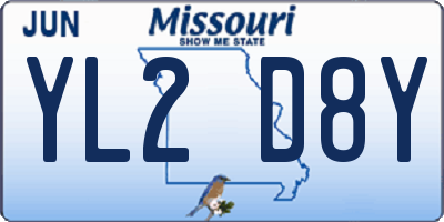 MO license plate YL2D8Y