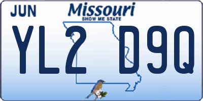 MO license plate YL2D9Q