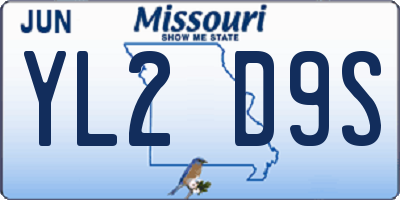 MO license plate YL2D9S