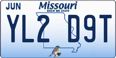 MO license plate YL2D9T
