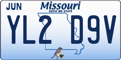 MO license plate YL2D9V