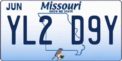 MO license plate YL2D9Y