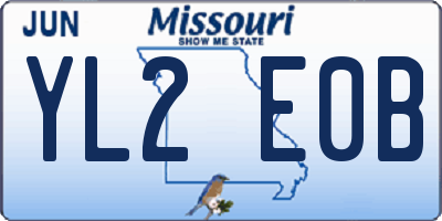 MO license plate YL2E0B