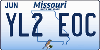 MO license plate YL2E0C