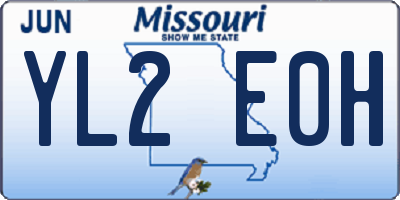MO license plate YL2E0H