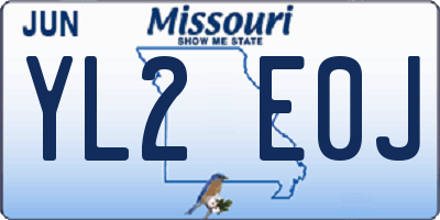 MO license plate YL2E0J