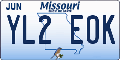 MO license plate YL2E0K