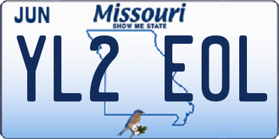 MO license plate YL2E0L