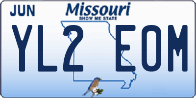 MO license plate YL2E0M