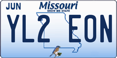 MO license plate YL2E0N
