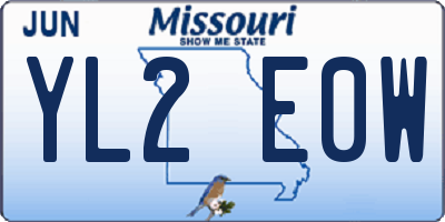 MO license plate YL2E0W