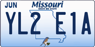 MO license plate YL2E1A