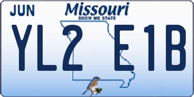 MO license plate YL2E1B