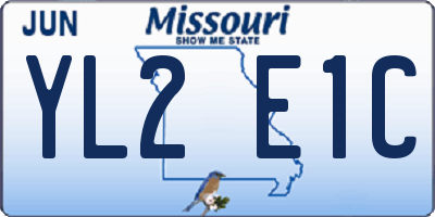 MO license plate YL2E1C