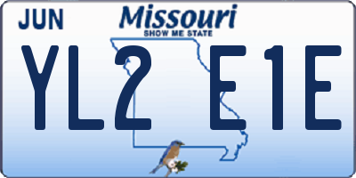 MO license plate YL2E1E