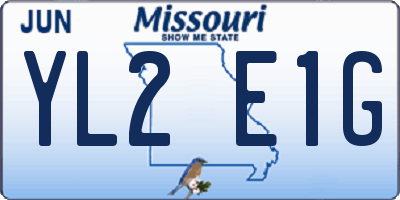 MO license plate YL2E1G