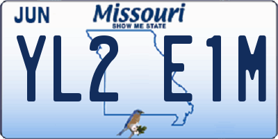 MO license plate YL2E1M