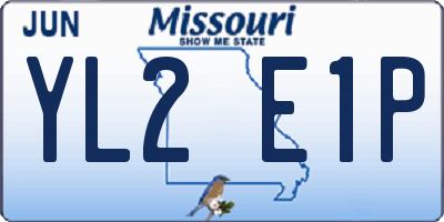MO license plate YL2E1P