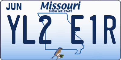MO license plate YL2E1R