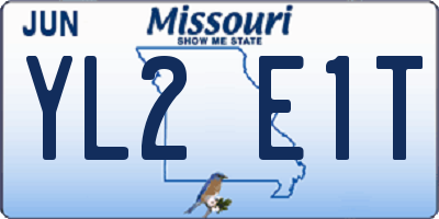 MO license plate YL2E1T