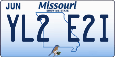 MO license plate YL2E2I