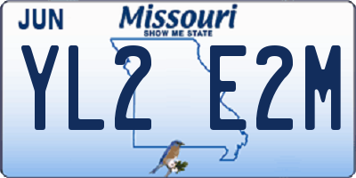 MO license plate YL2E2M