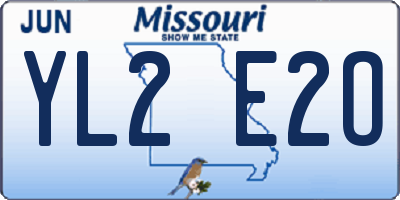 MO license plate YL2E2O