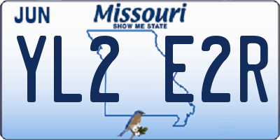 MO license plate YL2E2R