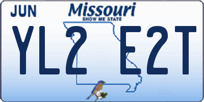 MO license plate YL2E2T