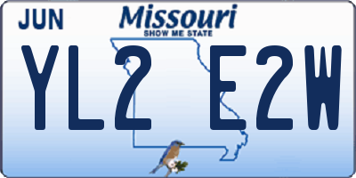 MO license plate YL2E2W