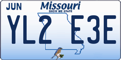MO license plate YL2E3E