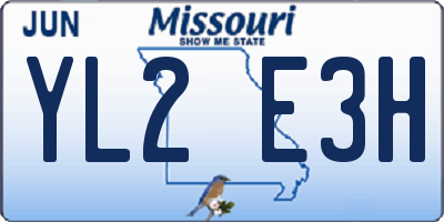 MO license plate YL2E3H