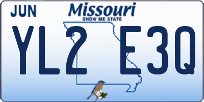 MO license plate YL2E3Q